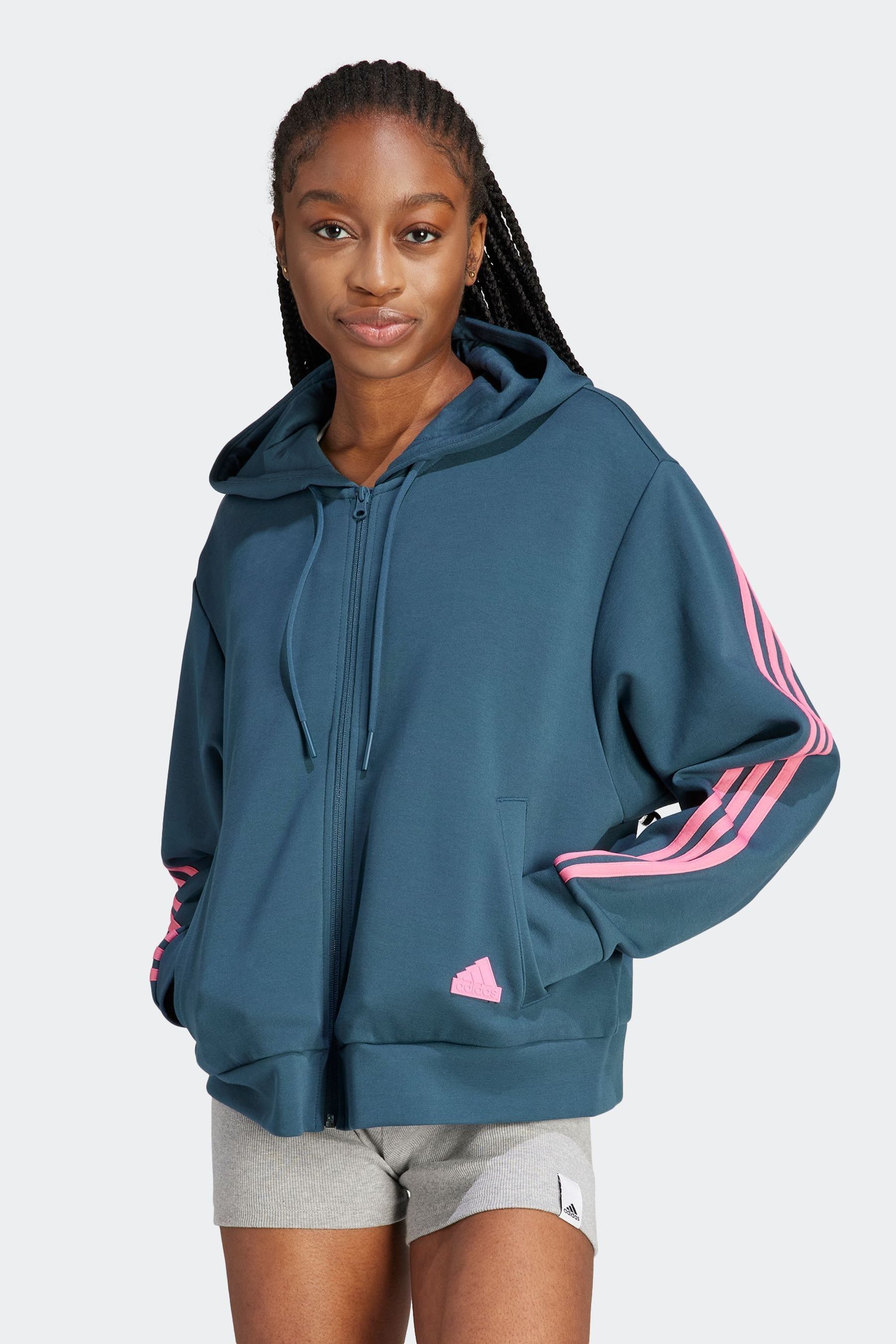 Buy adidas Green Sportswear Future Icons 3 Stripes Full Zip Hoodie from Next Luxembourg