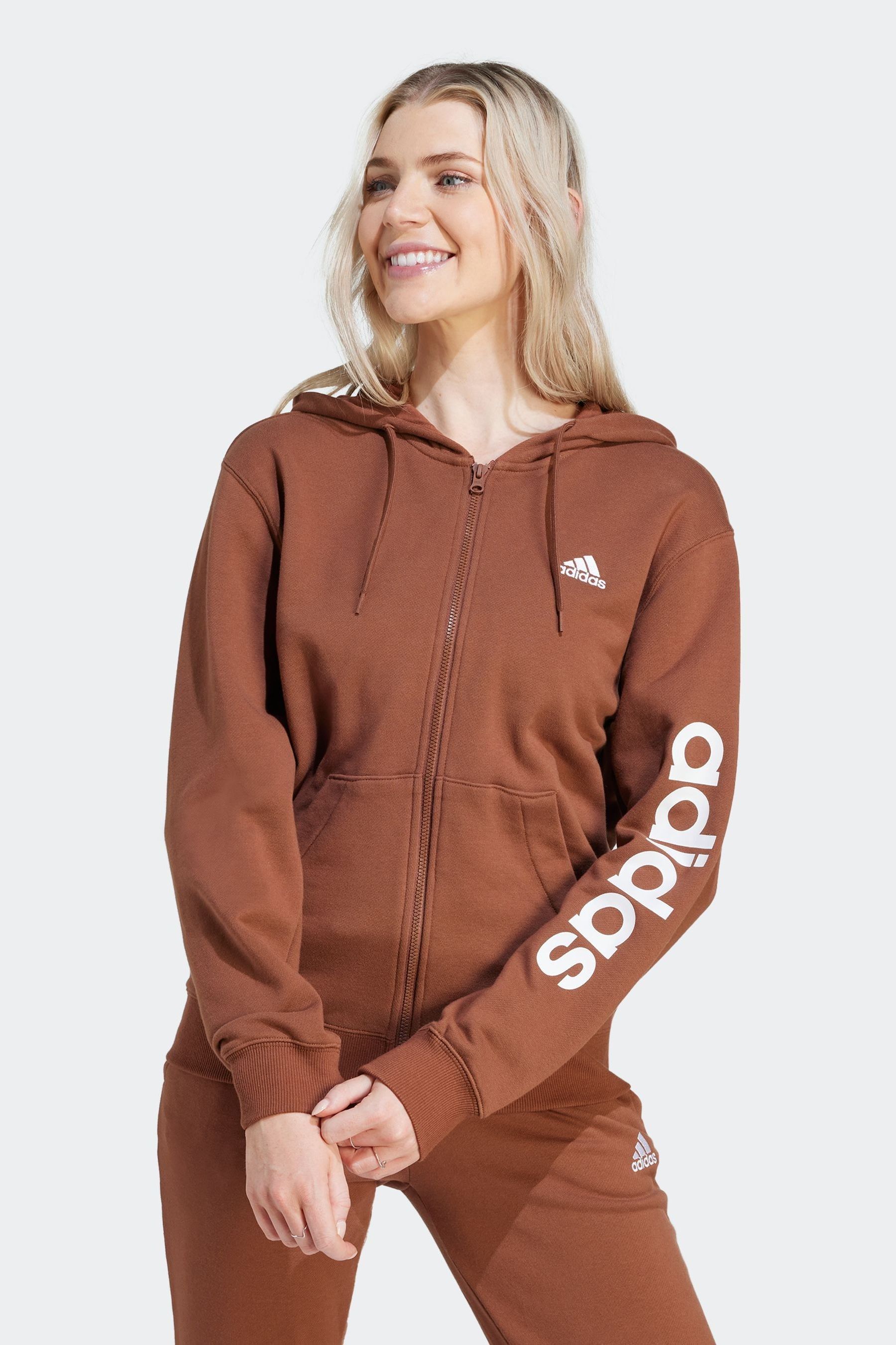 Buy adidas Sportswear Essentials Linear Full Zip French Terry Hoodie from Next Luxembourg