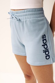 adidas Blue Sportswear Essentials Linear French Terry Shorts - Image 4 of 6