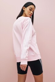 adidas Pink Sportswear Essentials 3-Stripes Sweatshirt - Image 2 of 5