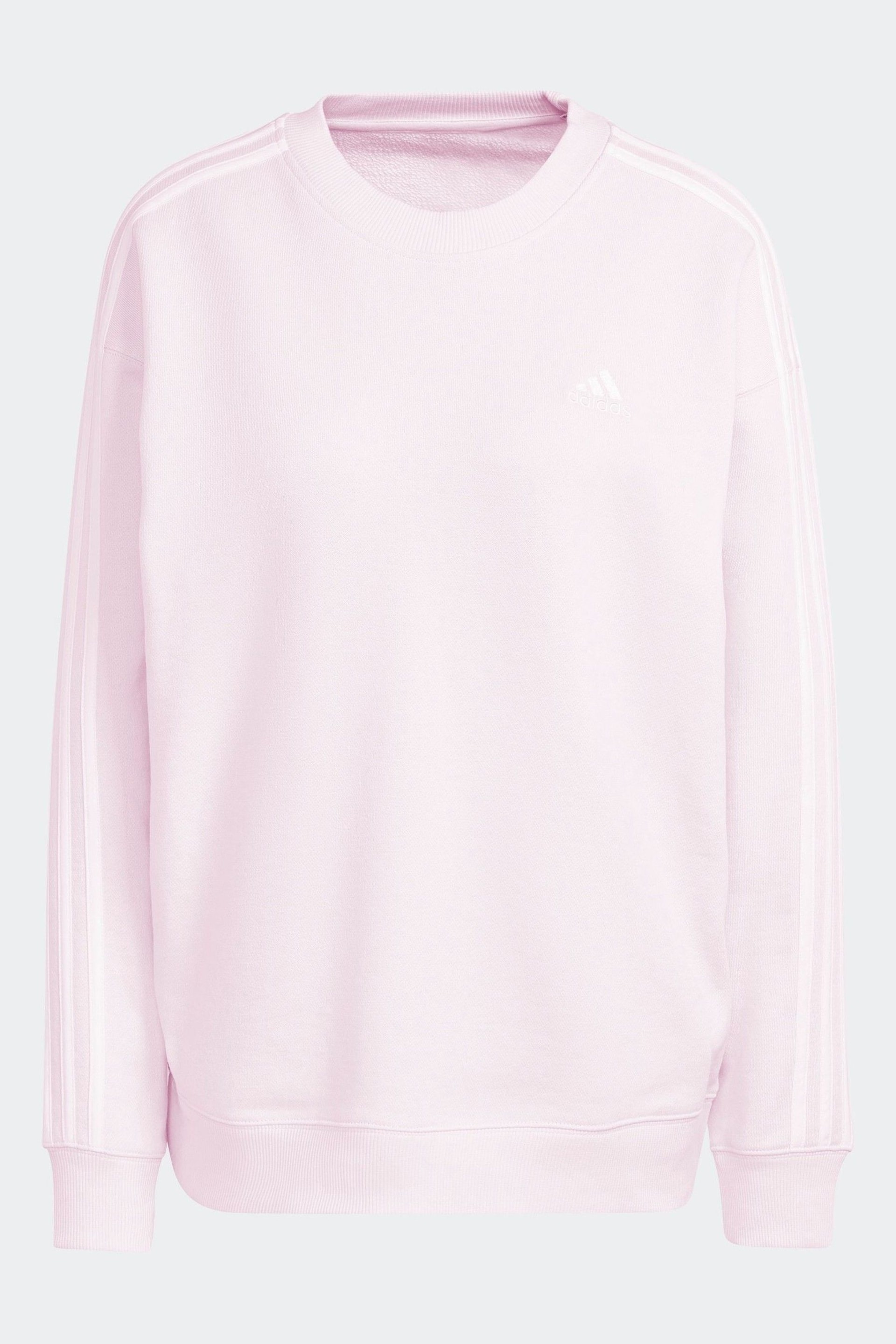 adidas Pink Sportswear Essentials 3-Stripes Sweatshirt - Image 5 of 5