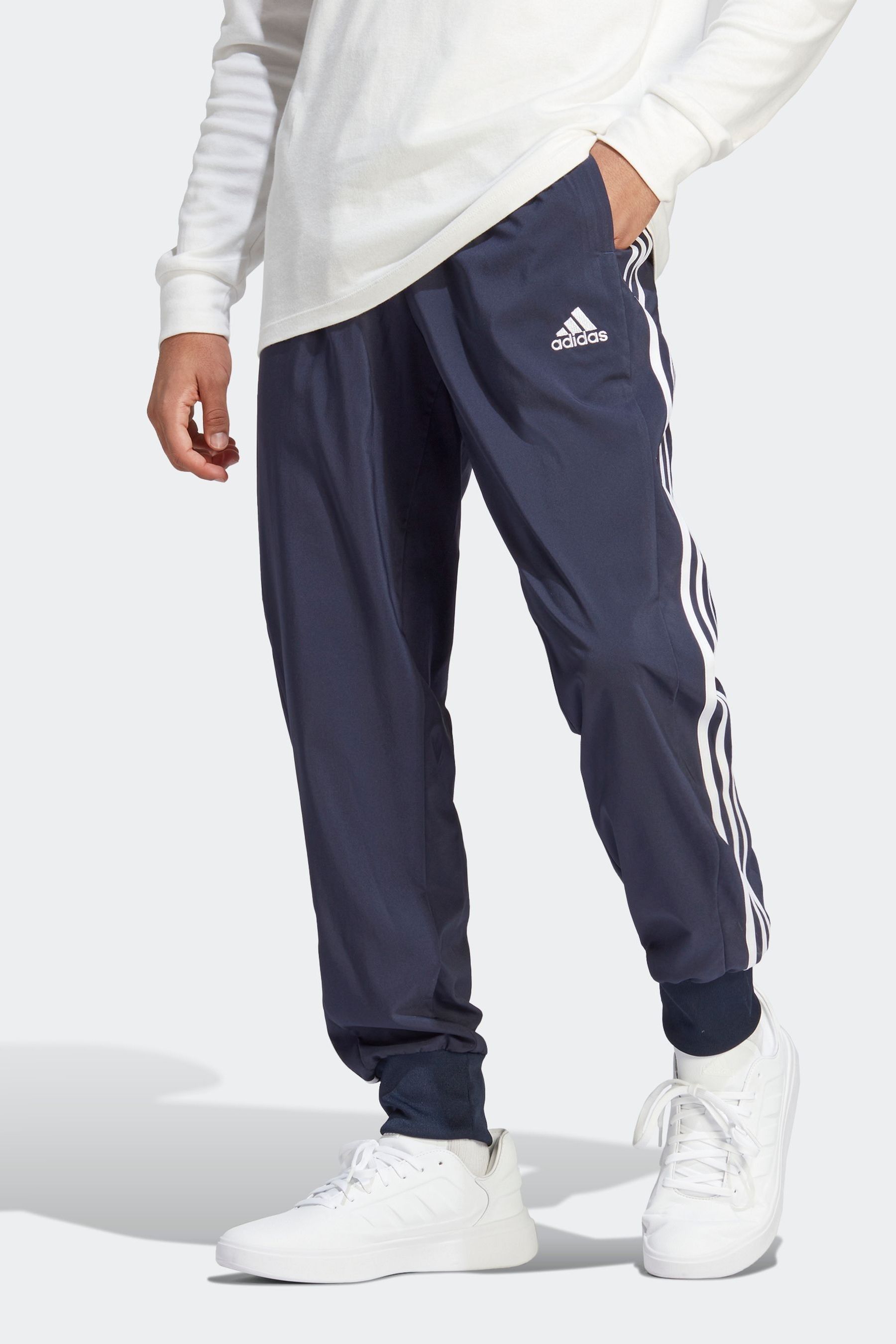 Buy adidas Blue Sportswear Aeroready Essentials Tapered Cuff Woven 3 Stripes Joggers from the Next UK online shop