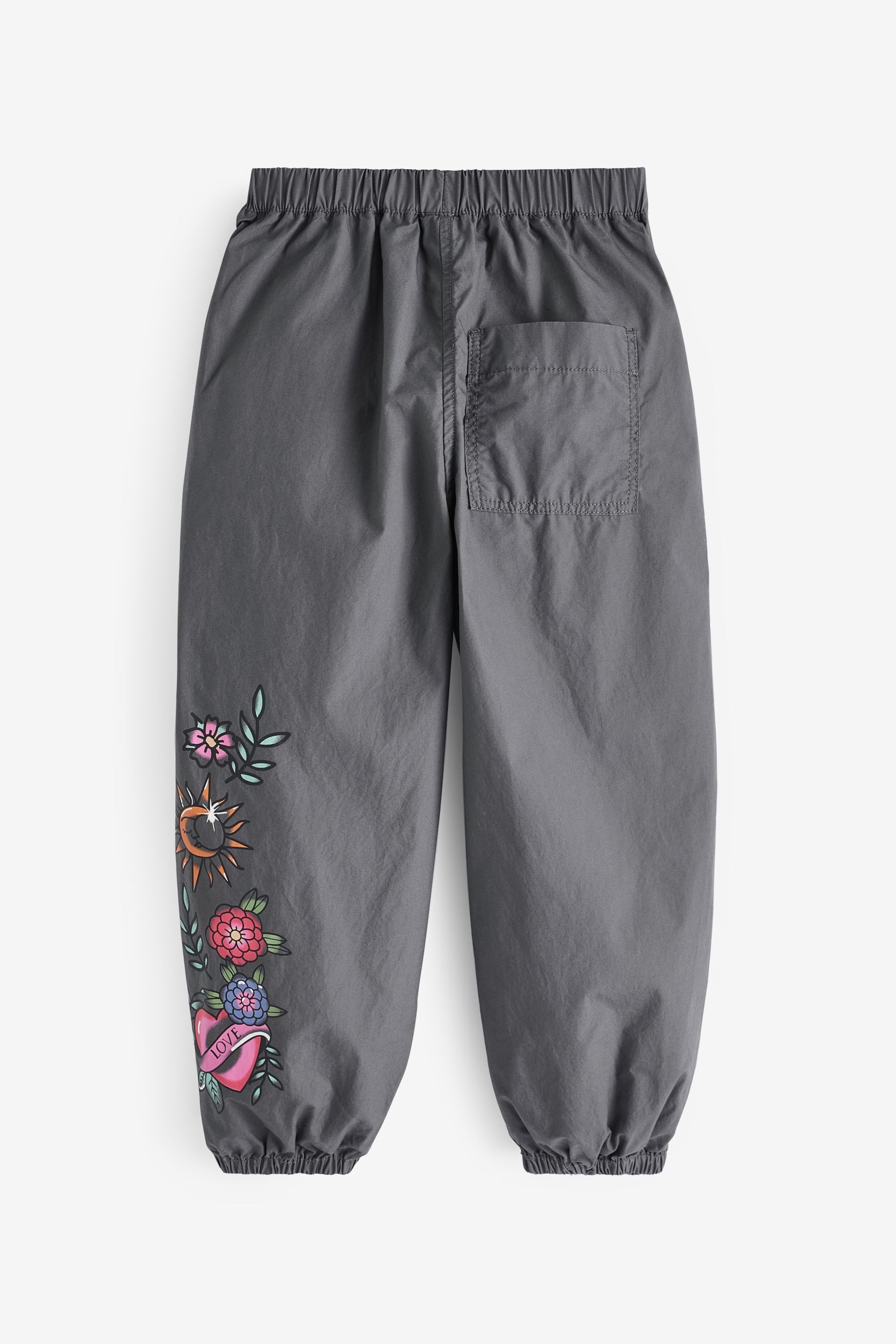 Charcoal Grey Printed Parachute Cargo Trousers (3-16yrs) - Image 3 of 5