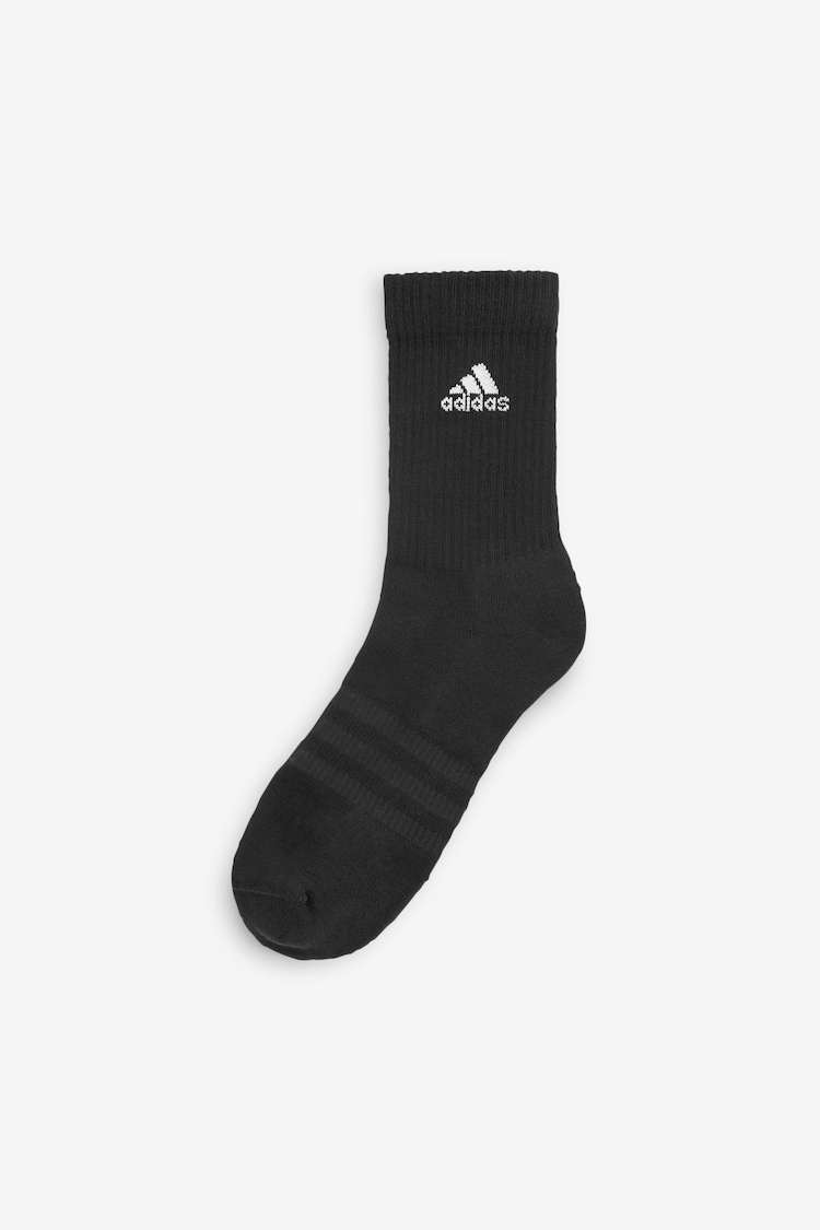 adidas Black 3 Pack Cushioned Crew Socks 3 Pairs - Image 2 of 4