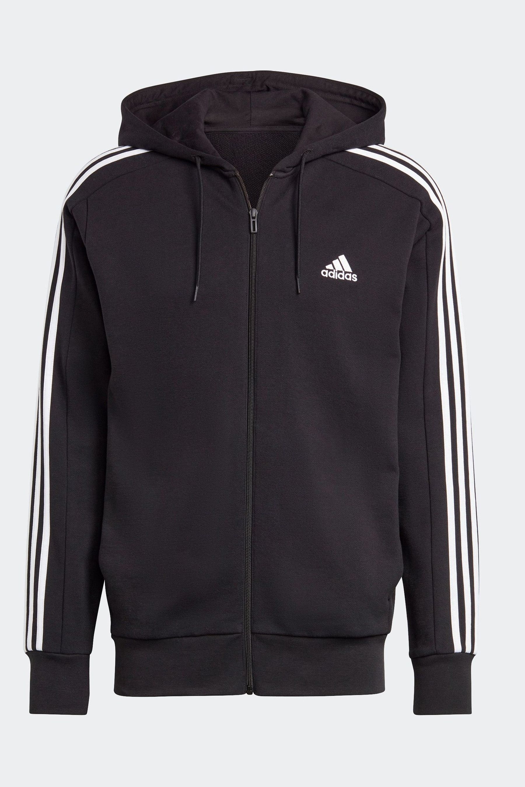 Black three stripe hoodie by adidas hot sale