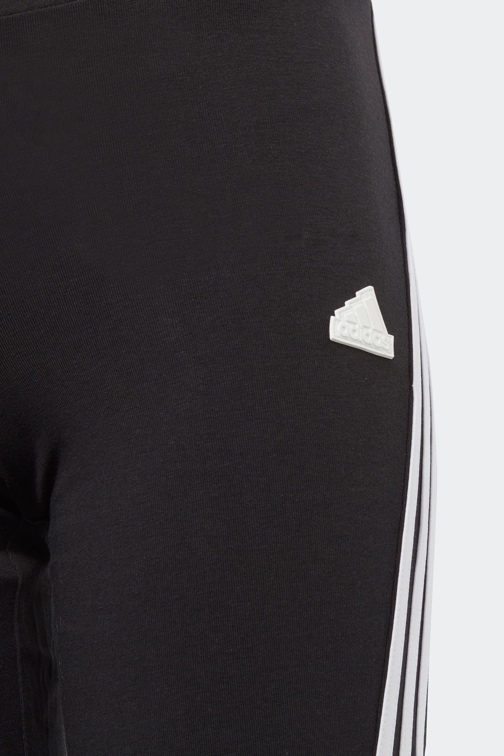 adidas Black Sportswear Future Icons 3-Stripes Cotton Flared Leggings - Image 10 of 11