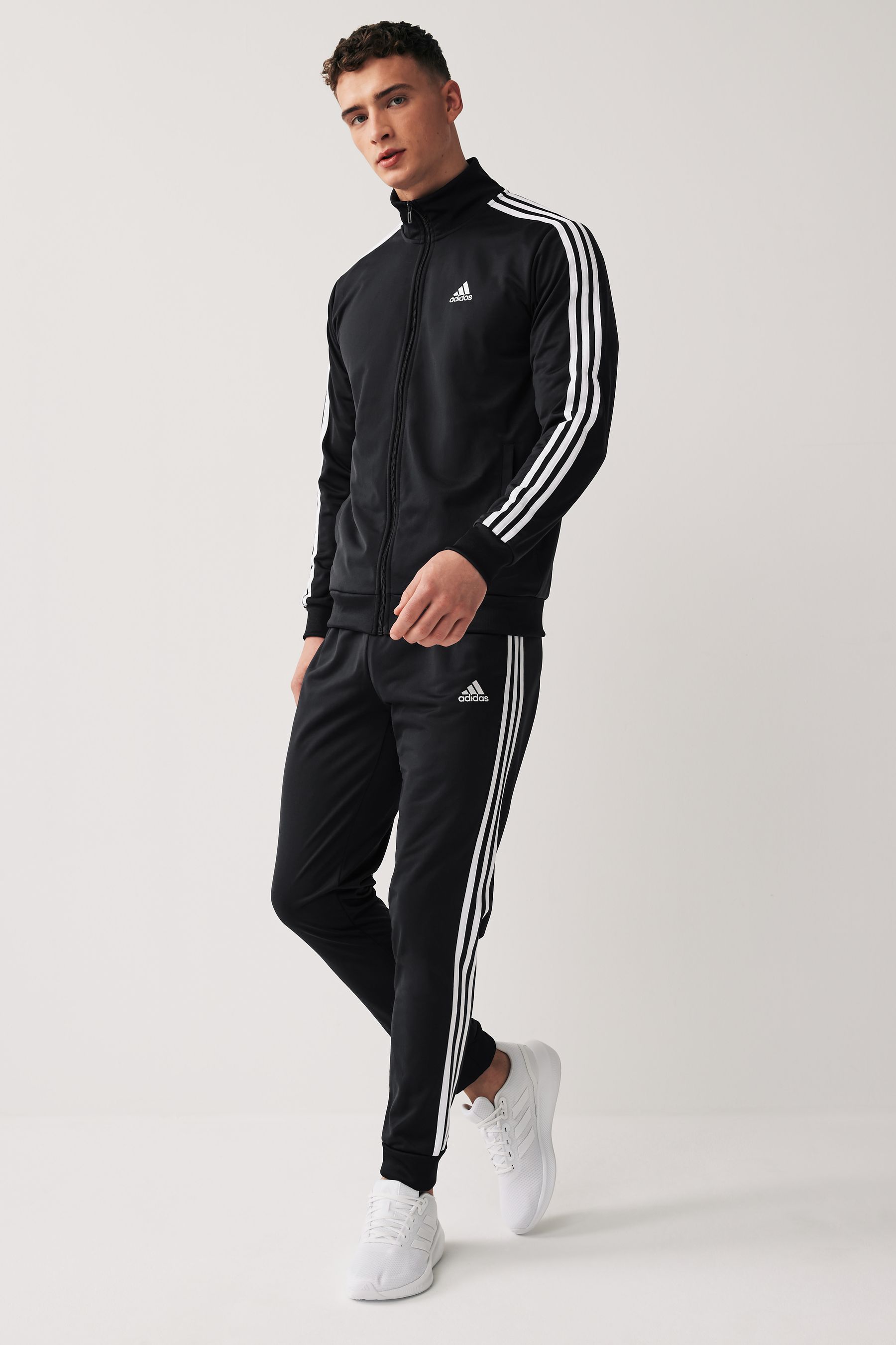 Buy adidas Black 3 Stripe Tricot Tracksuit from Next Ireland