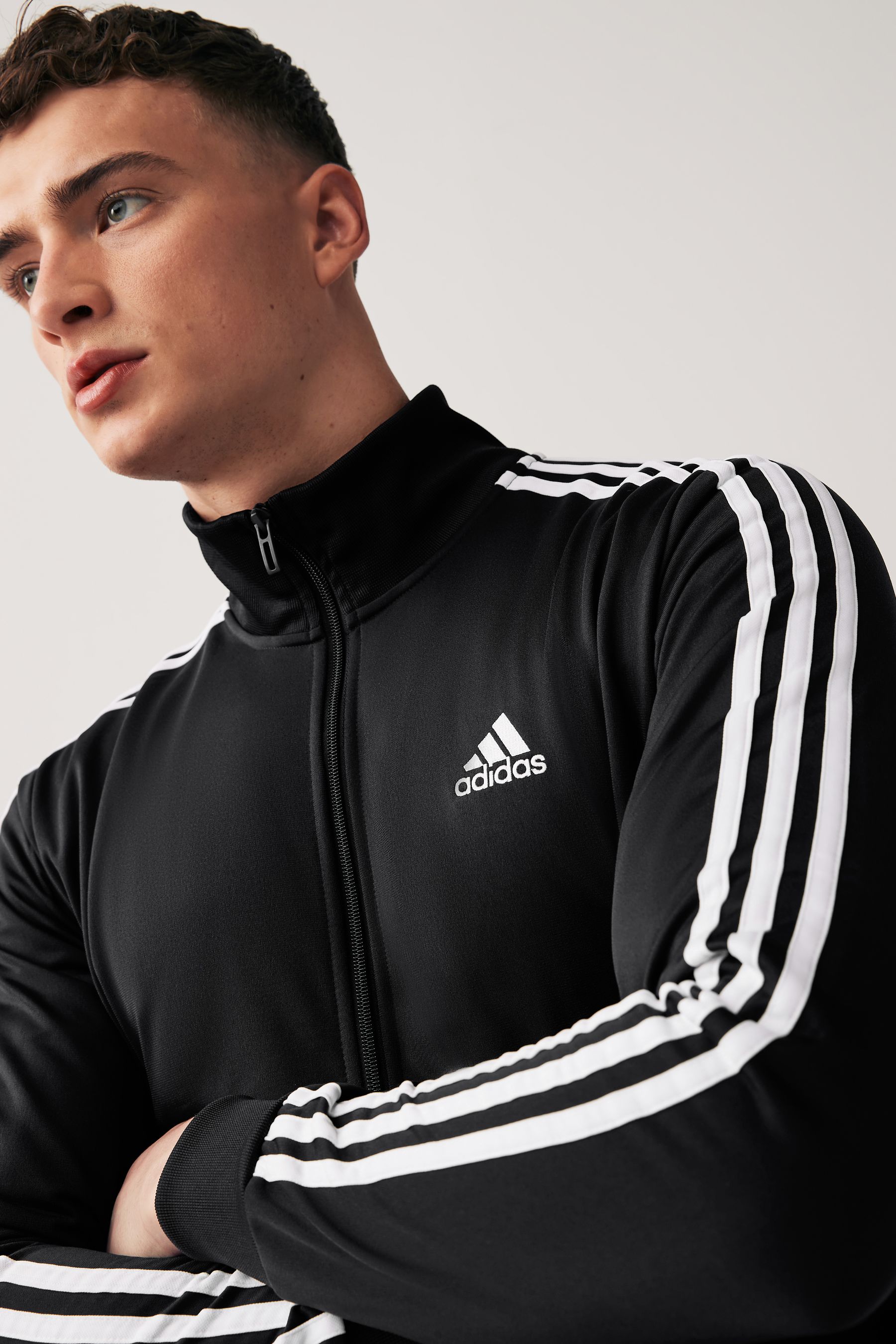Adidas black stripe tracksuit 2025