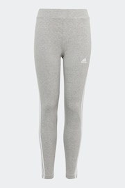 adidas Grey Sportswear Essentials 3-Stripes Cotton Leggings - Image 1 of 5