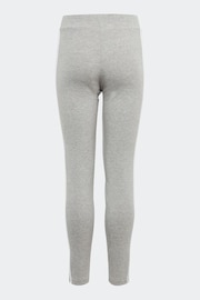 adidas Grey Sportswear Essentials 3-Stripes Cotton Leggings - Image 2 of 5