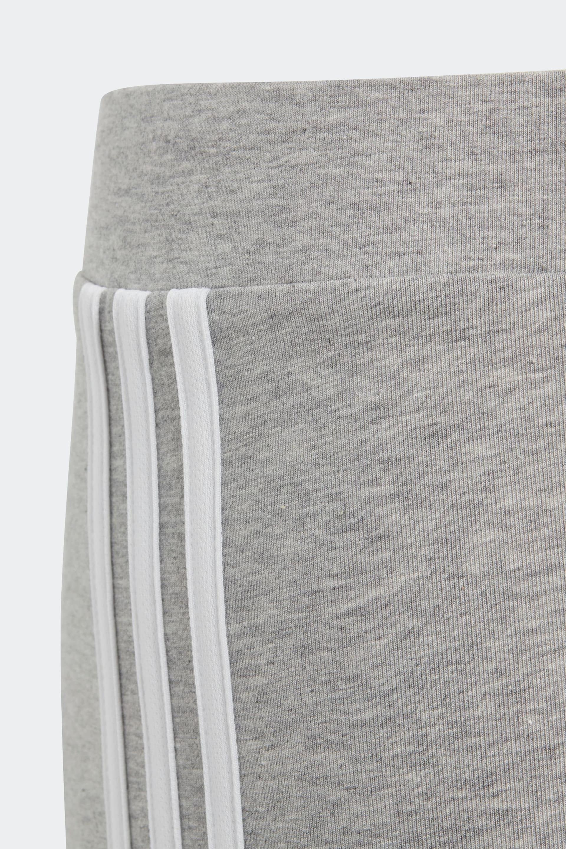 adidas Grey Sportswear Essentials 3-Stripes Cotton Leggings - Image 3 of 5