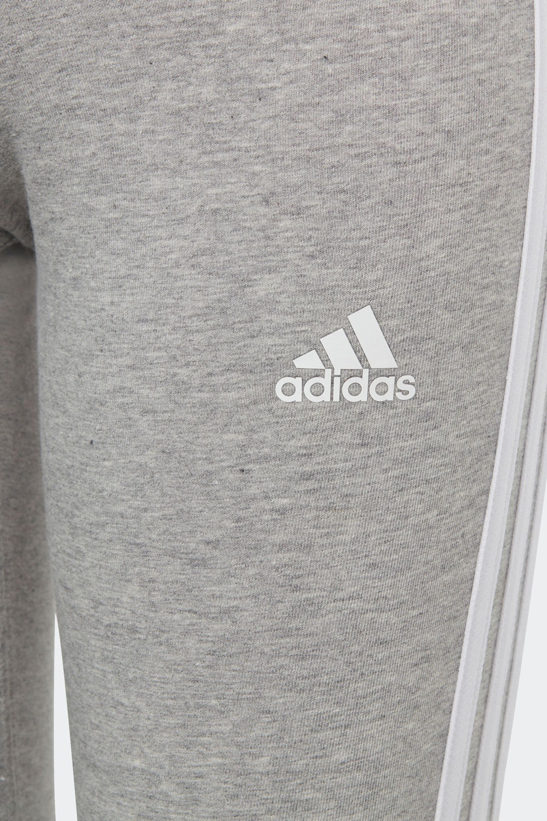 adidas Grey Sportswear Essentials 3-Stripes Cotton Leggings - Image 4 of 5