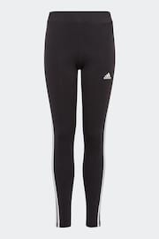 adidas Dark Black Sportswear Essentials 3-Stripes Cotton Leggings - Image 6 of 10