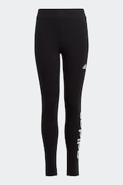 adidas Black Sportswear Essentials Linear Logo Cotton Leggings - Image 6 of 10