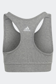 adidas Grey Essentials Linear Logo Cotton Bra Top - Image 6 of 9