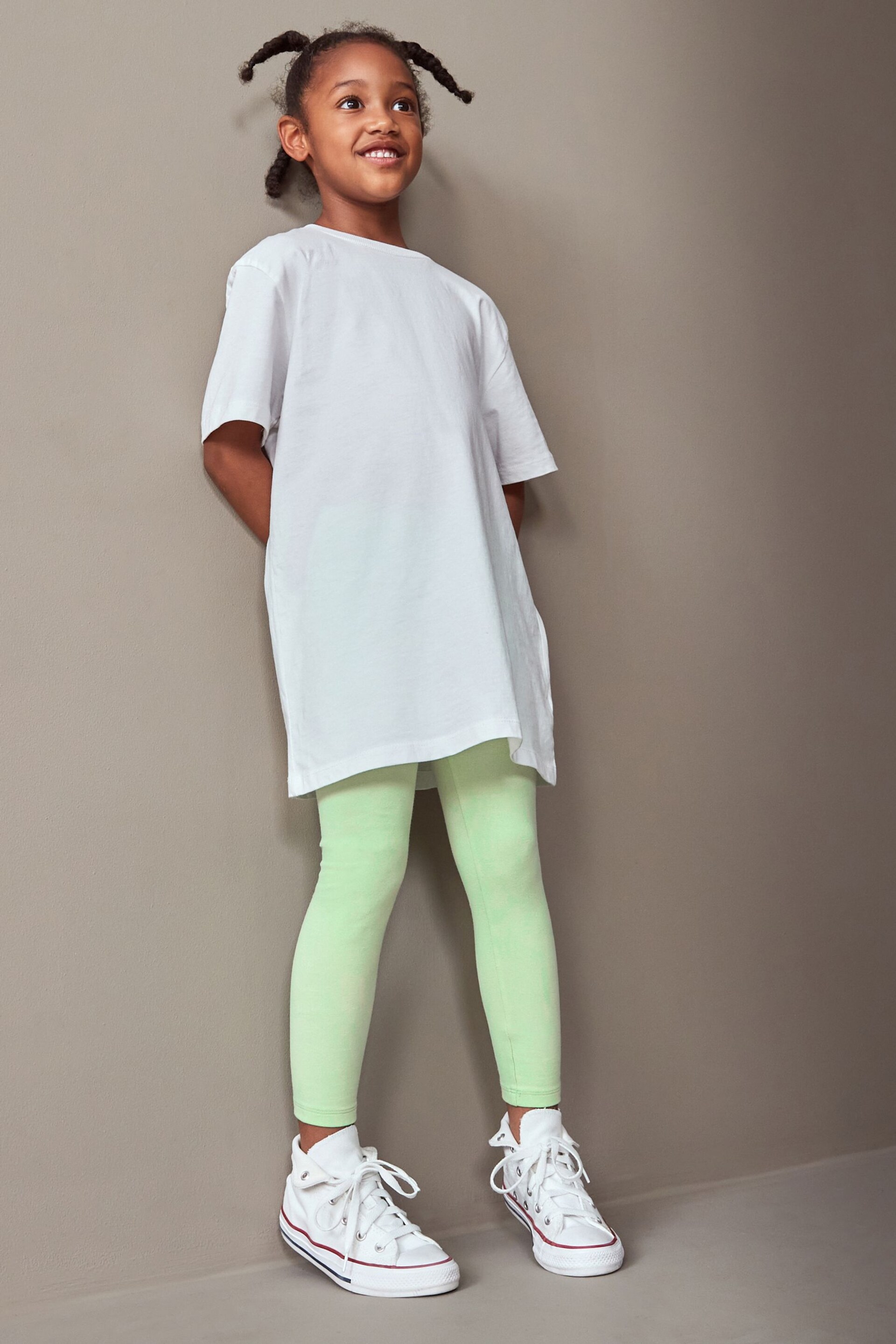 Green Lime Regular Fit Leggings (3-16yrs) - Image 2 of 7