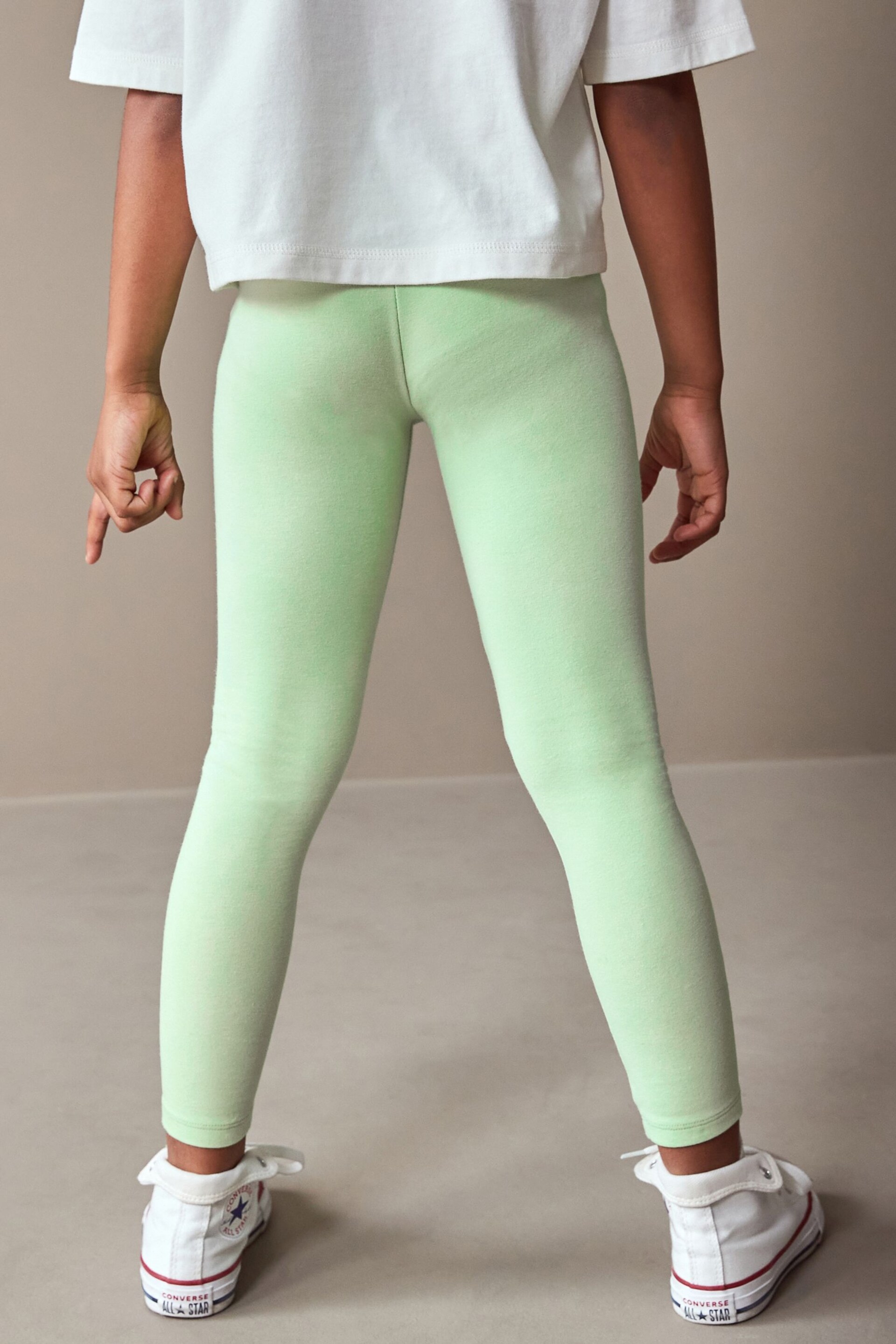 Green Lime Regular Fit Leggings (3-16yrs) - Image 3 of 7