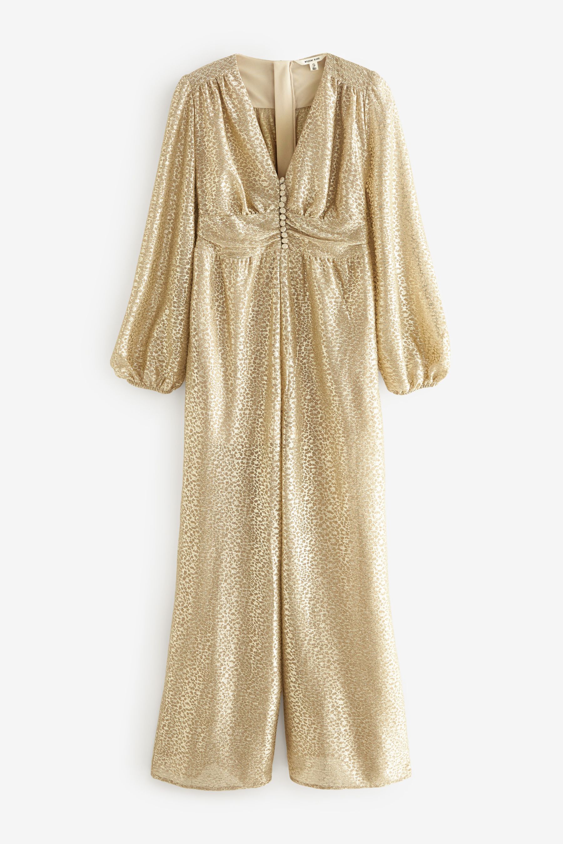 Gold long sleeve jumpsuit new arrivals