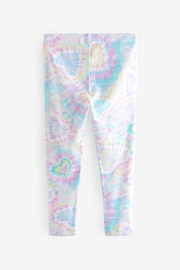 Pastel Pink Heart Tie Dye Printed Leggings (3-16yrs) - Image 7 of 8