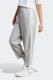 adidas Grey Sportswear Essentials 3-Stripes Open Hem Fleece Joggers - Image 1 of 6