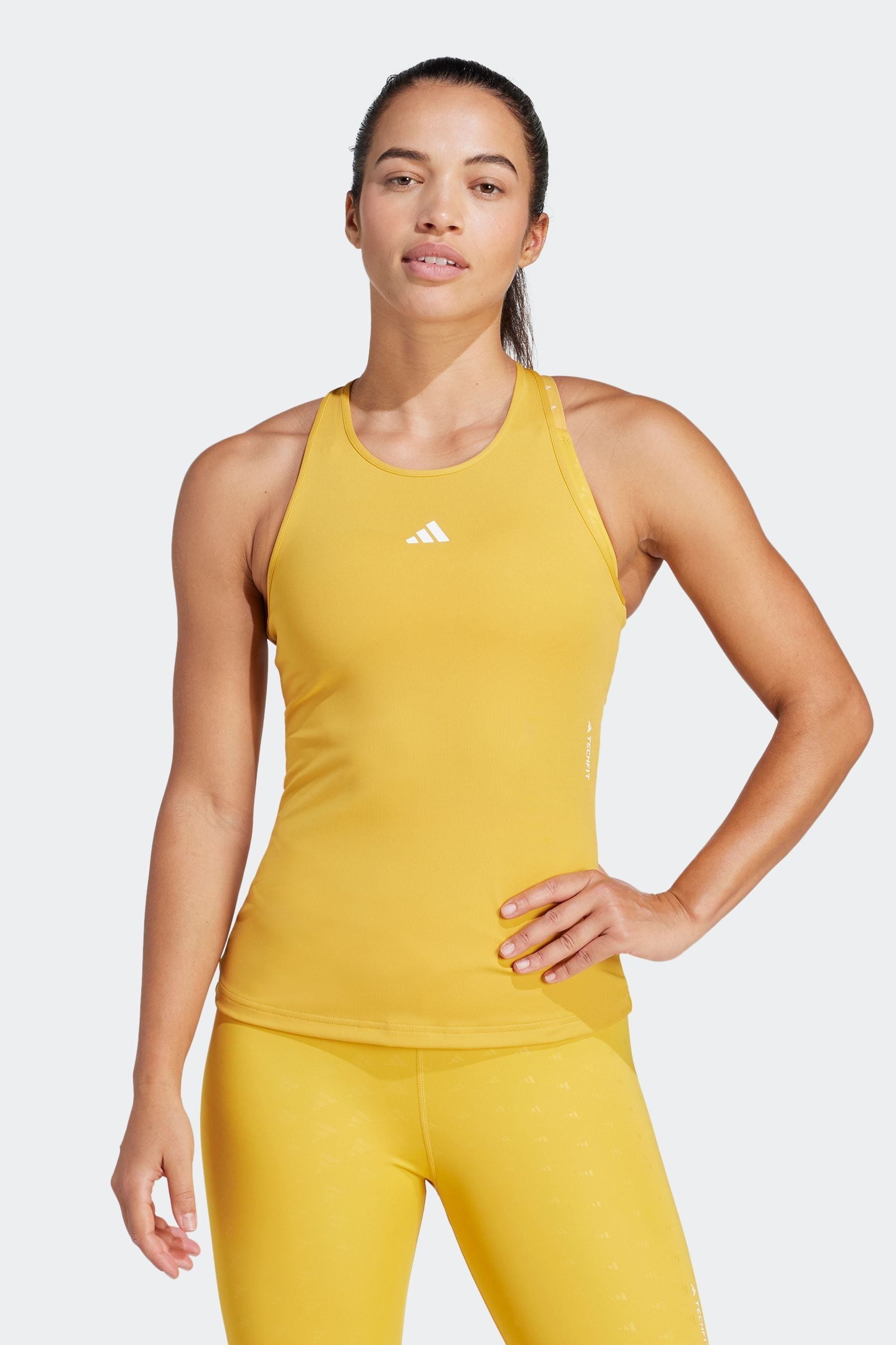 Yellow running vest womens top