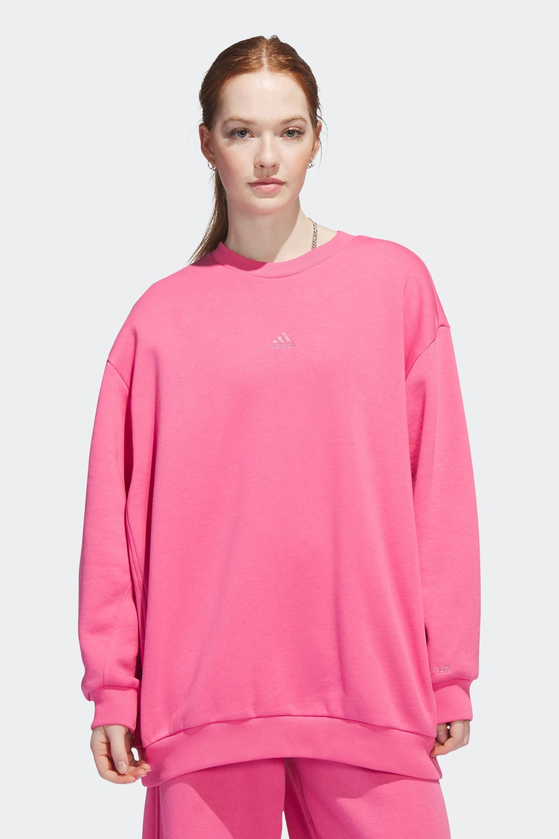 Adidas pink crew neck sweatshirt hotsell