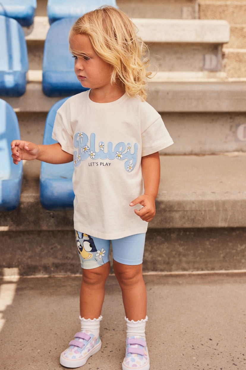Blue Bluey Short Sleeve T-Shirt and Cycle Short Set (3mths-7yrs) - Image 1 of 8