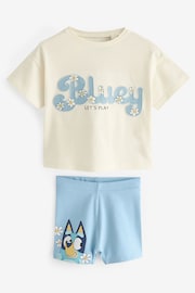 Blue Bluey Short Sleeve T-Shirt and Cycle Short Set (3mths-7yrs) - Image 4 of 8