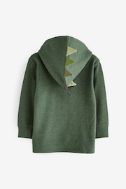 Khaki Green Textured Jersey Dino Spikes Hoodie (3mths-10yrs) - Image 6 of 6