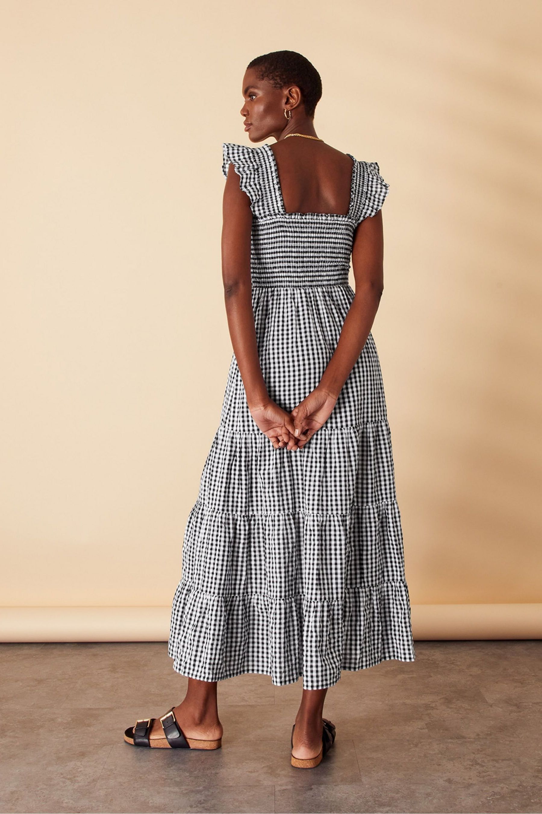 Buy Accessorize Black Gingham Tiered Dress from Next Austria