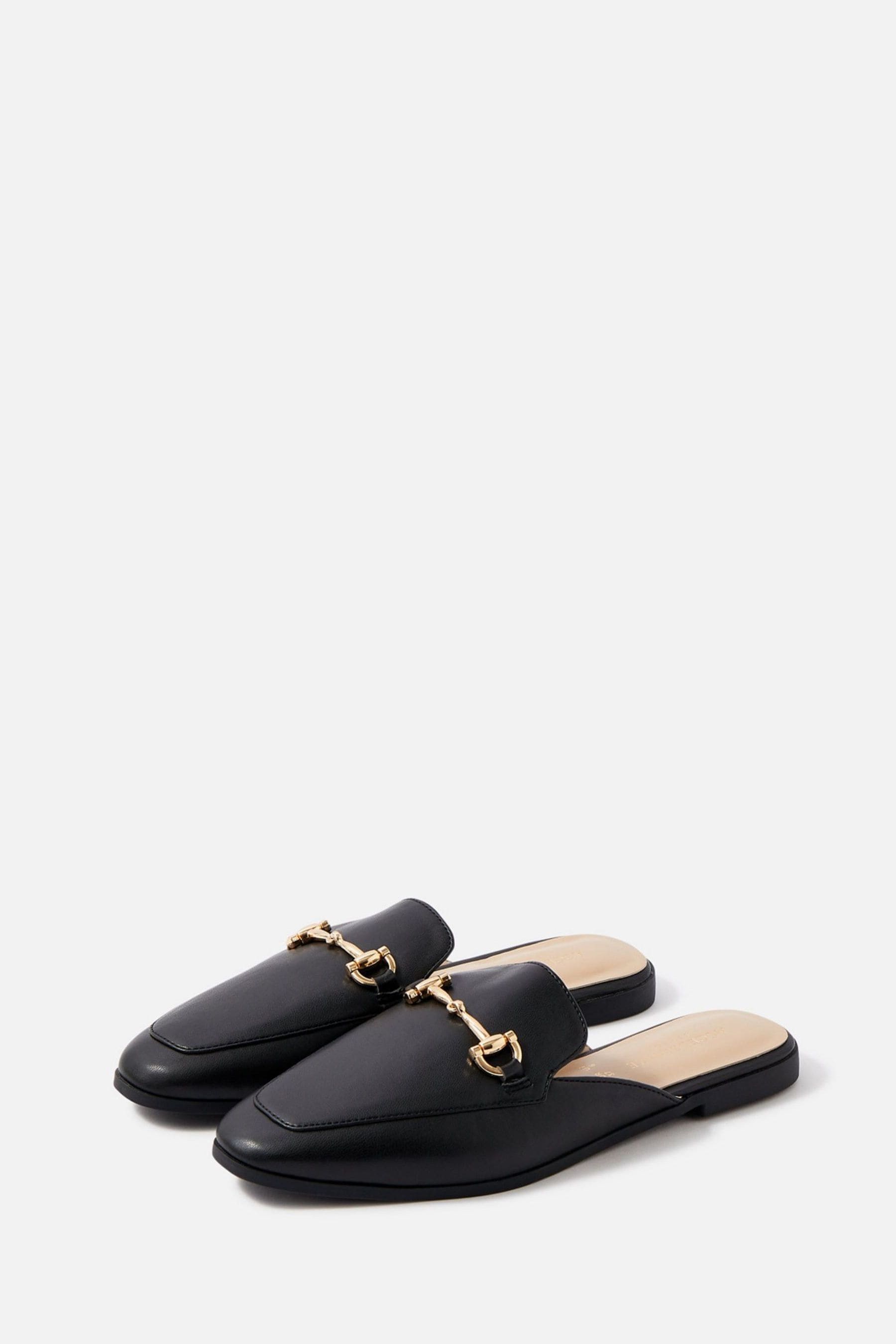 Black loafers backless sales