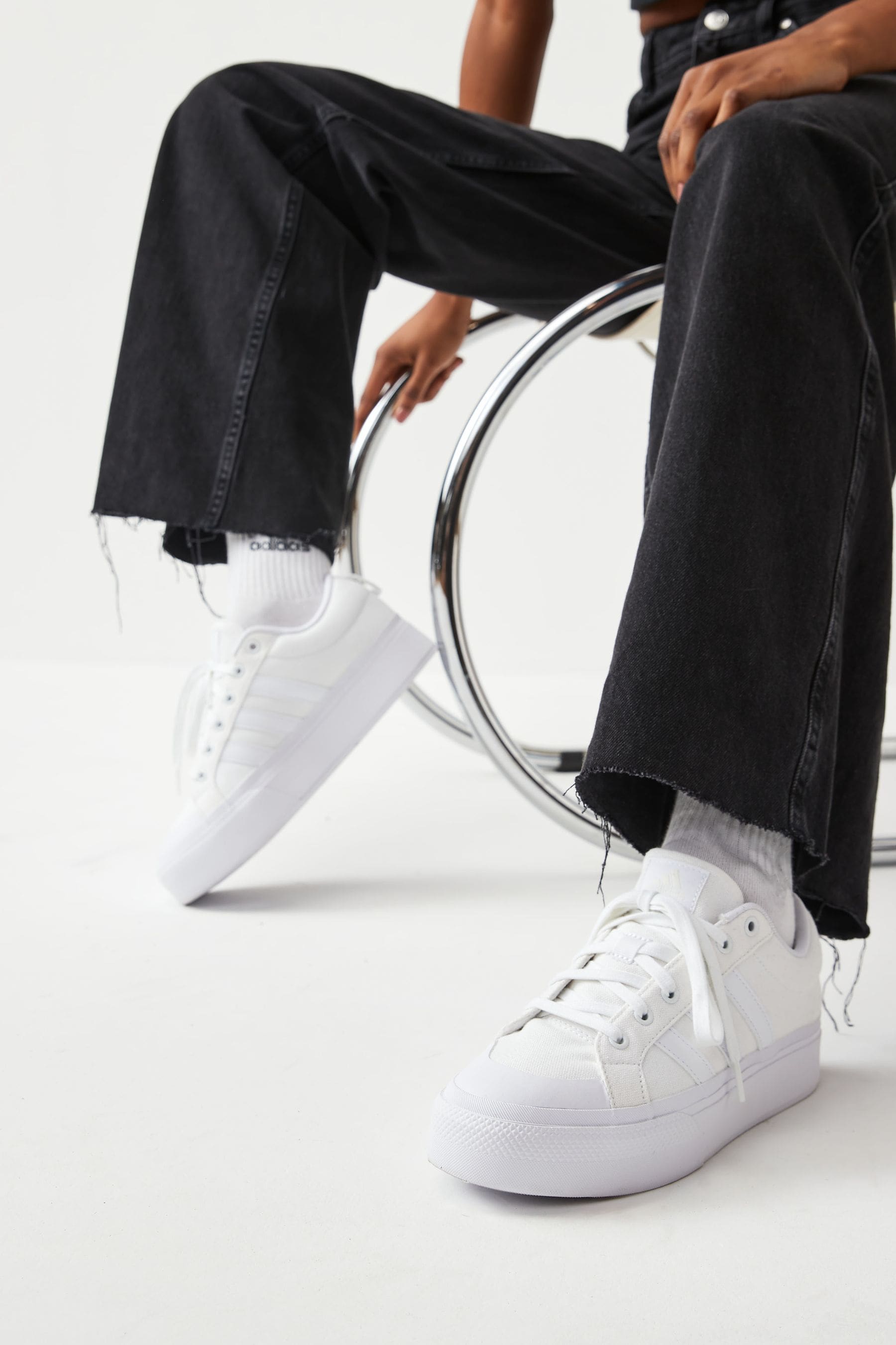 adidas White Bravada 2.0 Platform Trainers