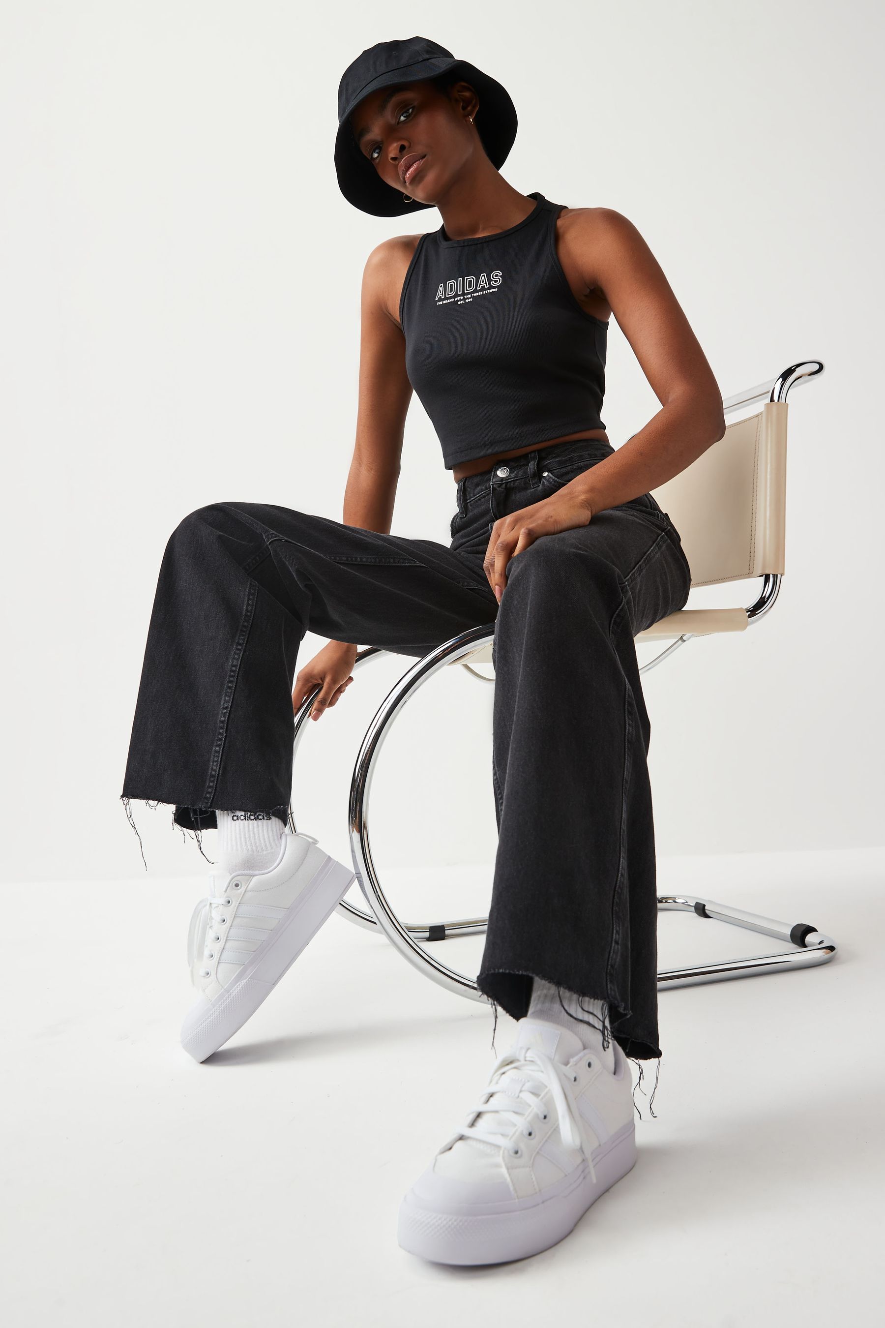 Adidas white platform store