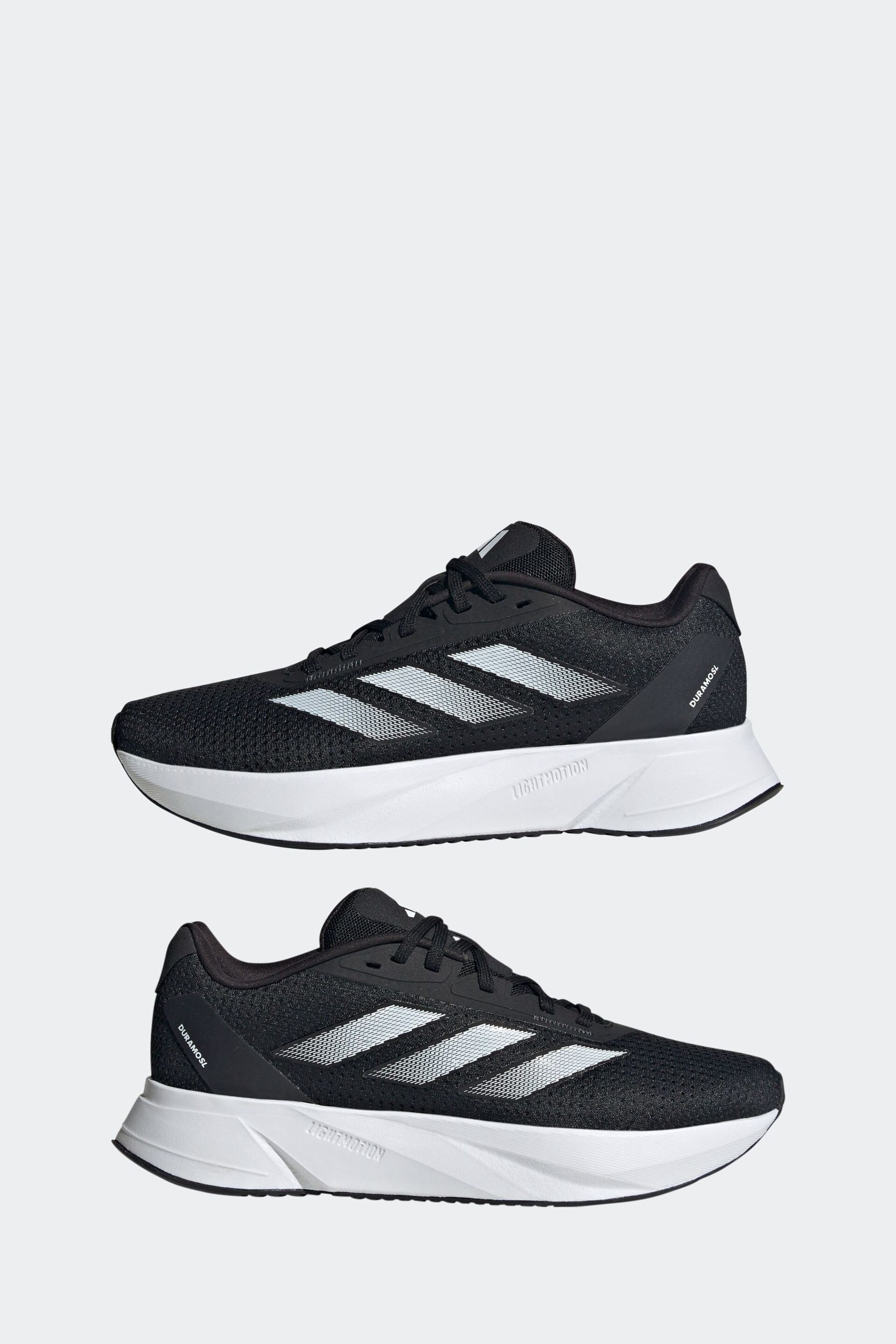 adidas Black/White Duramo Running Shoes - Image 6 of 10