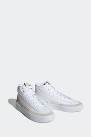 adidas White Znsored HI Prem Leather Trainers - Image 4 of 12