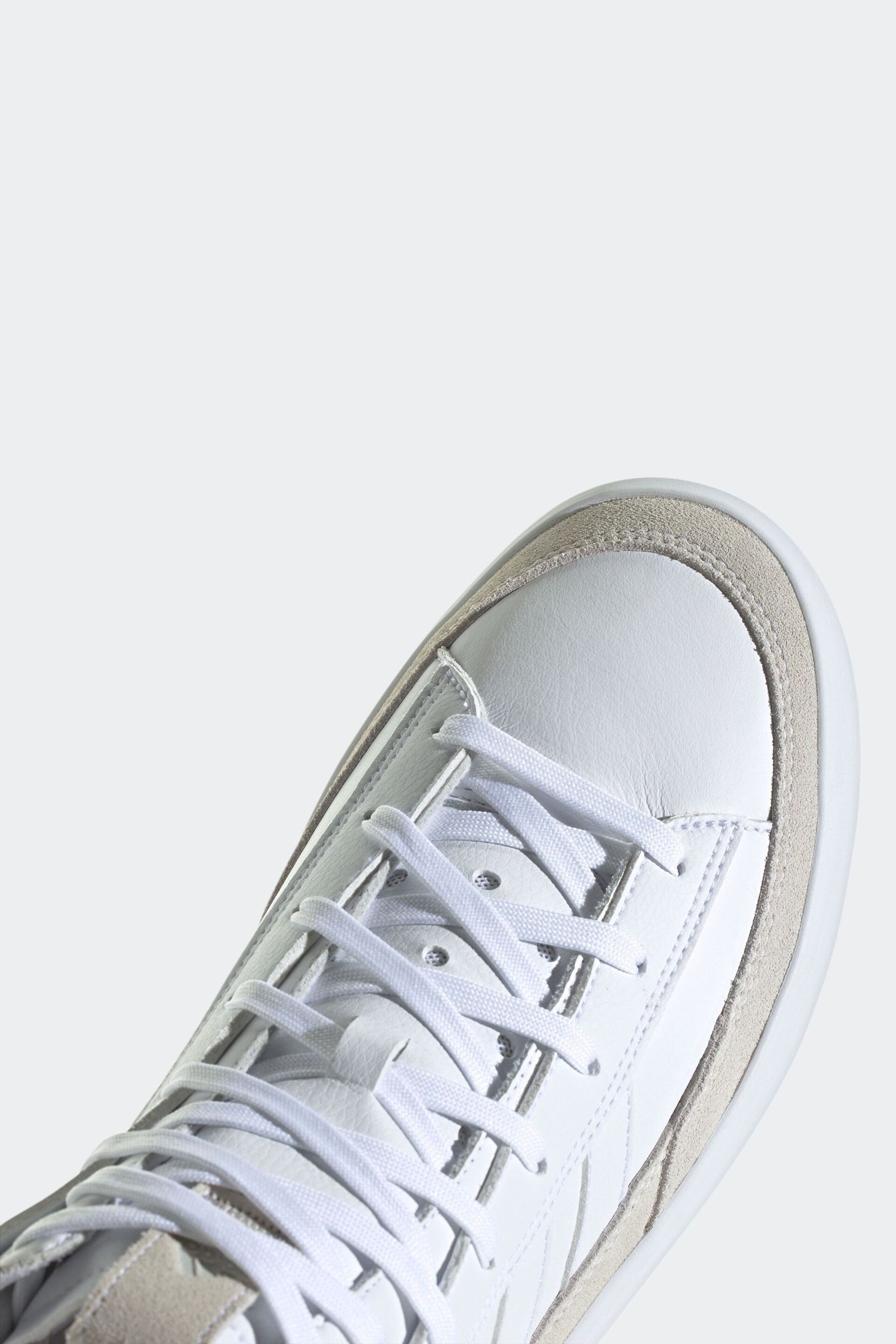 adidas White Znsored HI Prem Leather Trainers - Image 10 of 12