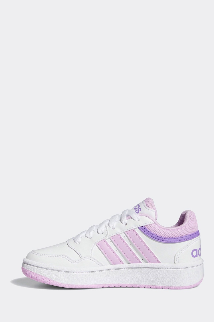 adidas White/purple Hoops Trainers - Image 2 of 9