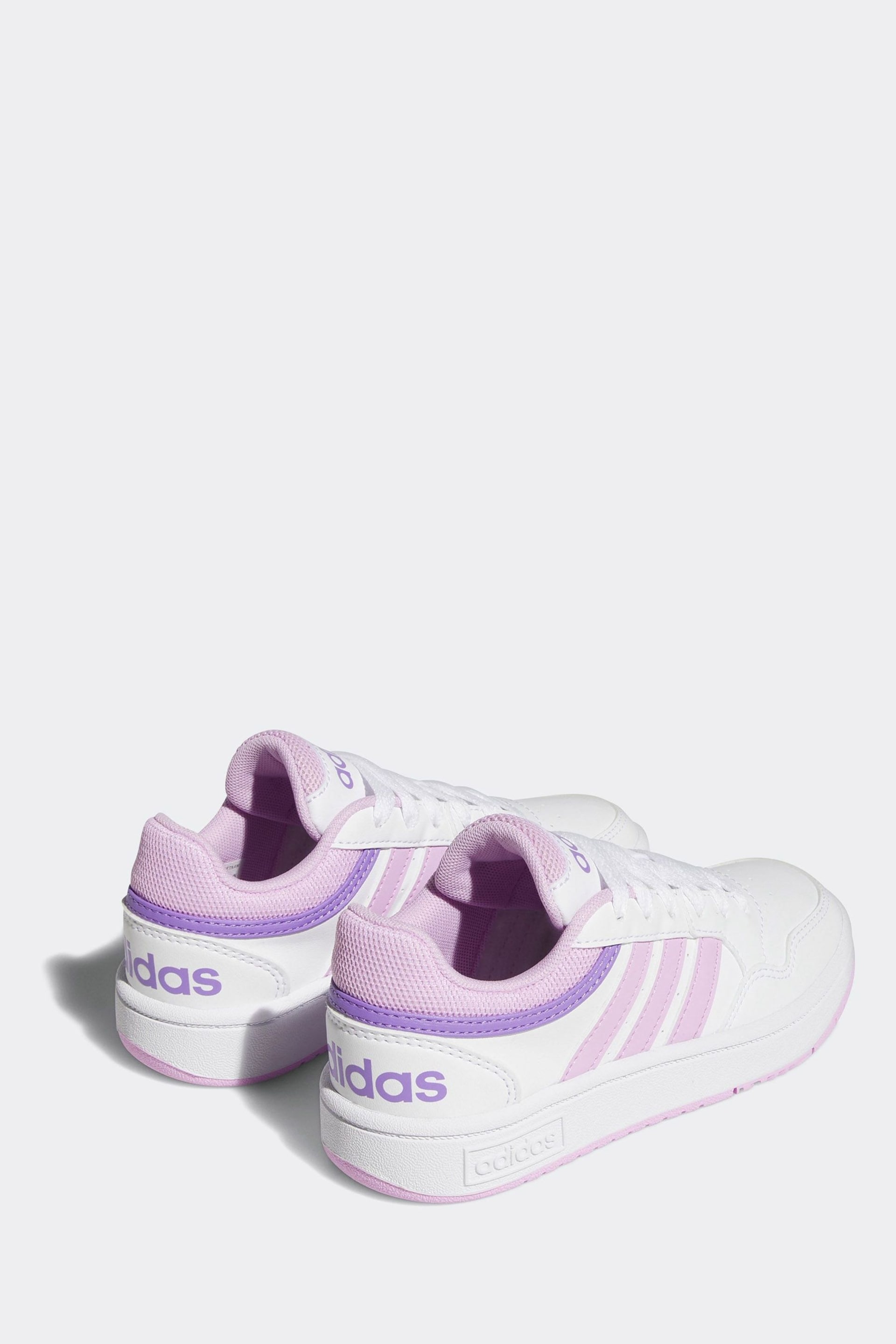 adidas White/purple Hoops Trainers - Image 3 of 9