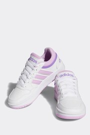 adidas White/purple Hoops Trainers - Image 5 of 9