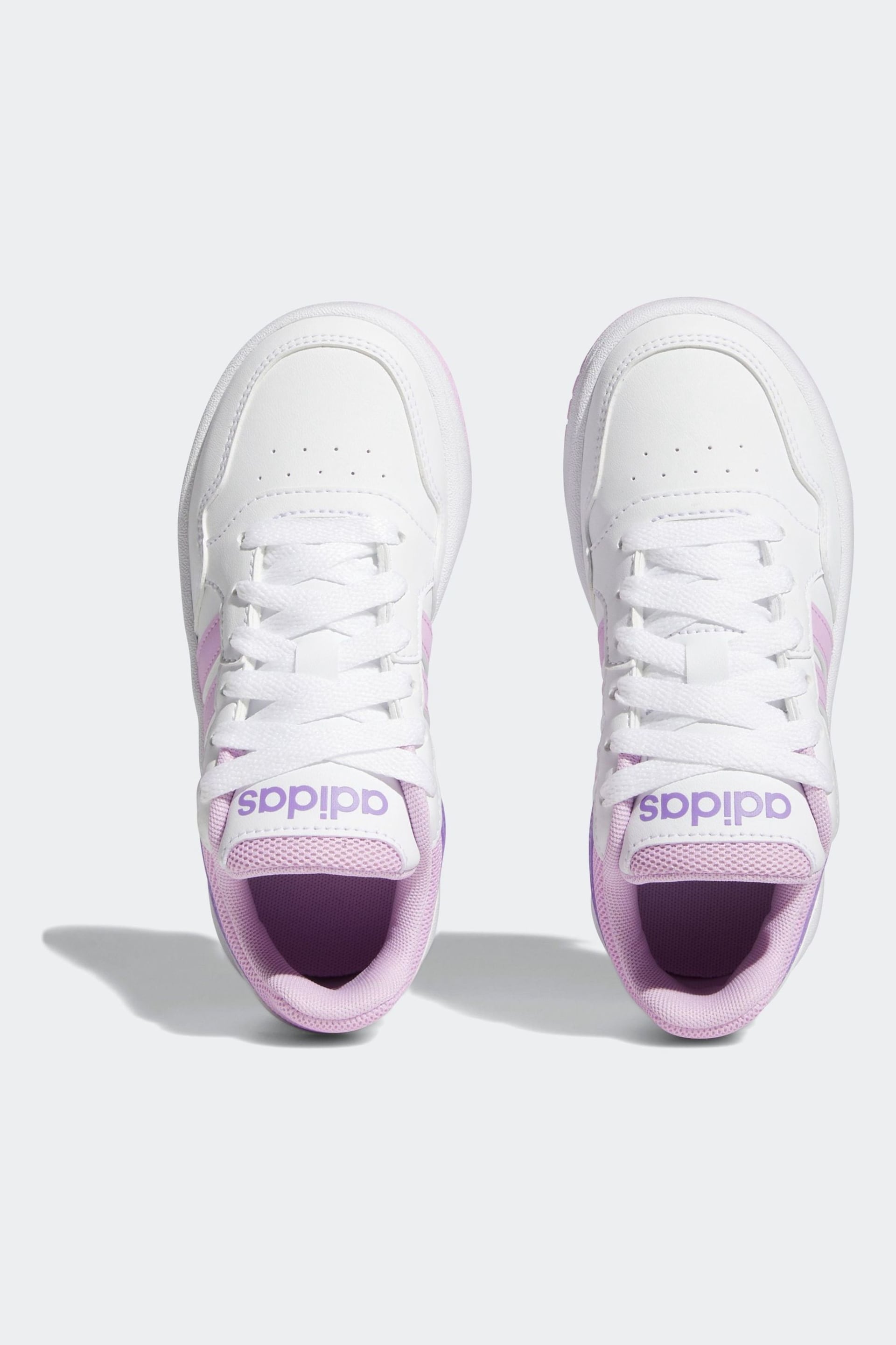 adidas White/purple Hoops Trainers - Image 6 of 9