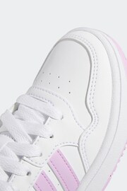 adidas White/purple Hoops Trainers - Image 8 of 9