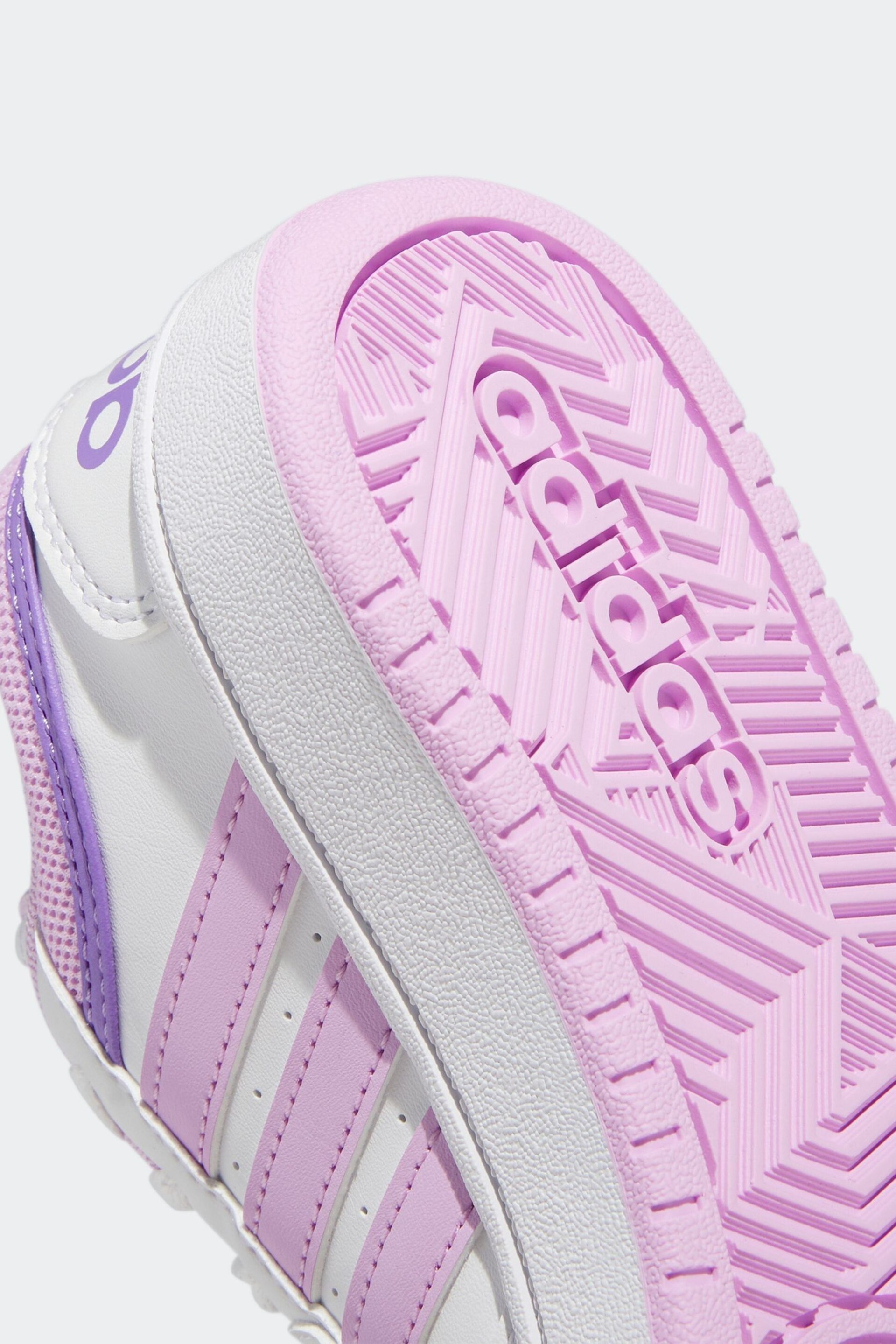 adidas White/purple Hoops Trainers - Image 9 of 9