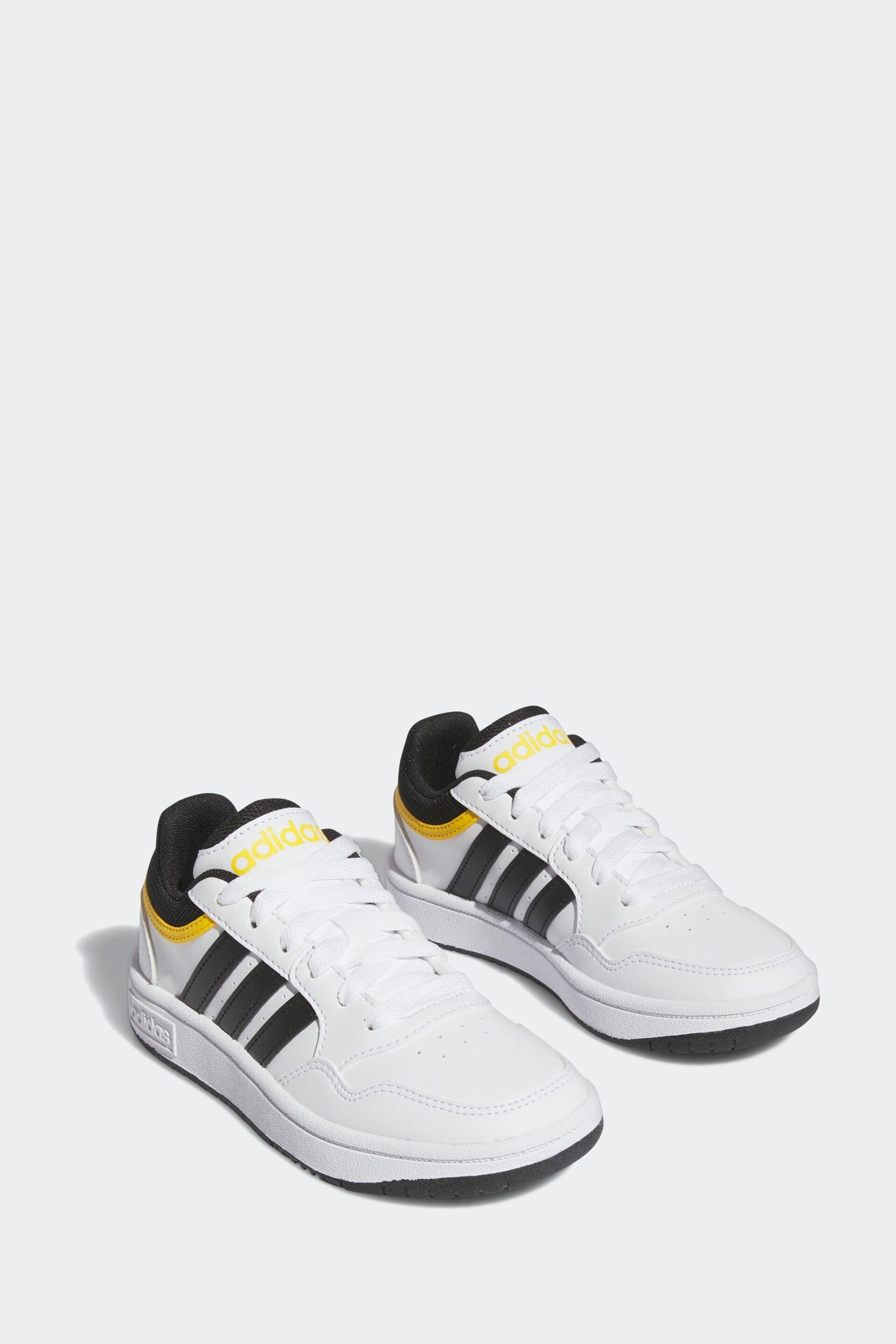 adidas Yellow/Black Hoops Trainers - Image 3 of 8