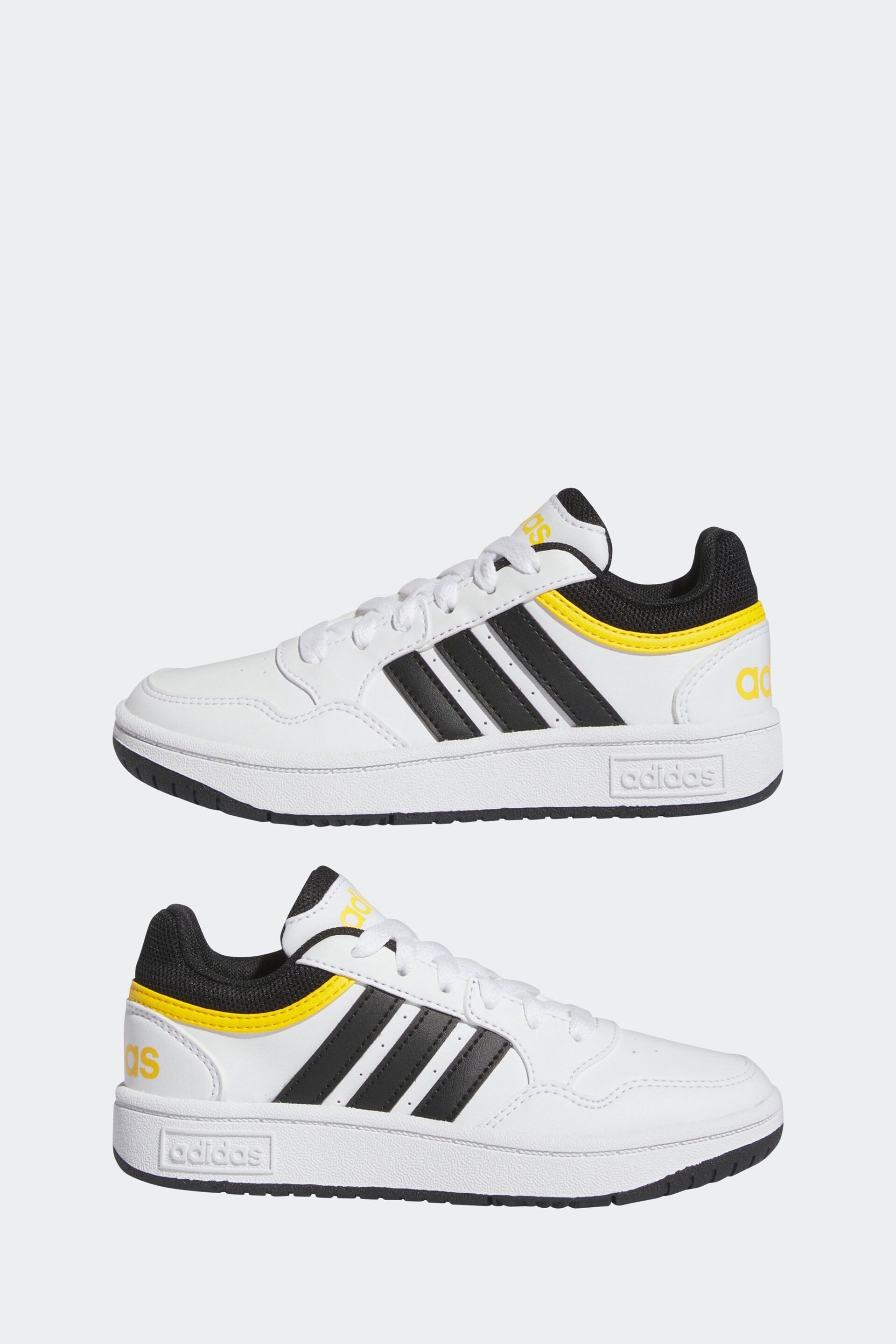adidas Yellow/Black Hoops Trainers - Image 5 of 8