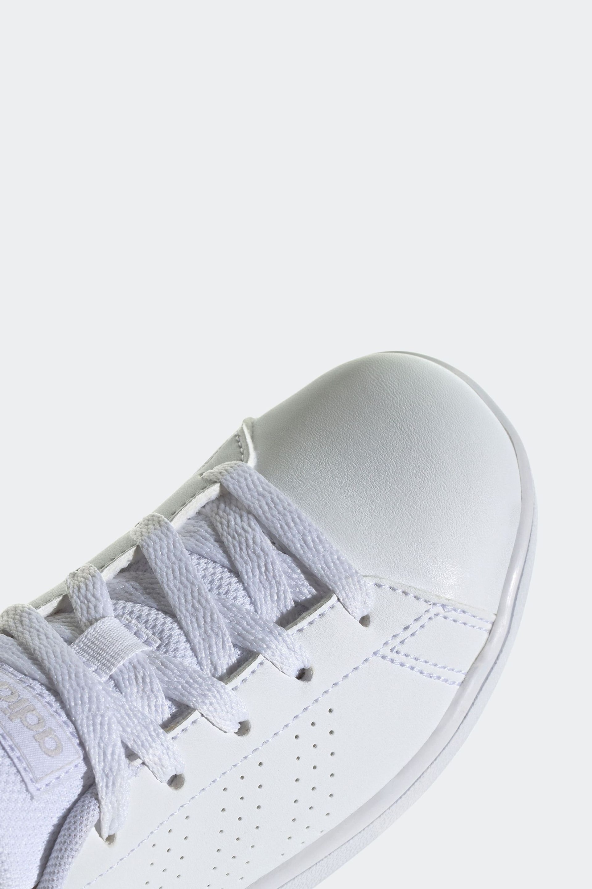 adidas White Sportswear Advantage Lifestyle Court Lace Trainers - Image 8 of 9