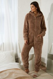 Threadbare Brown Teddy All-In-One - Image 1 of 4