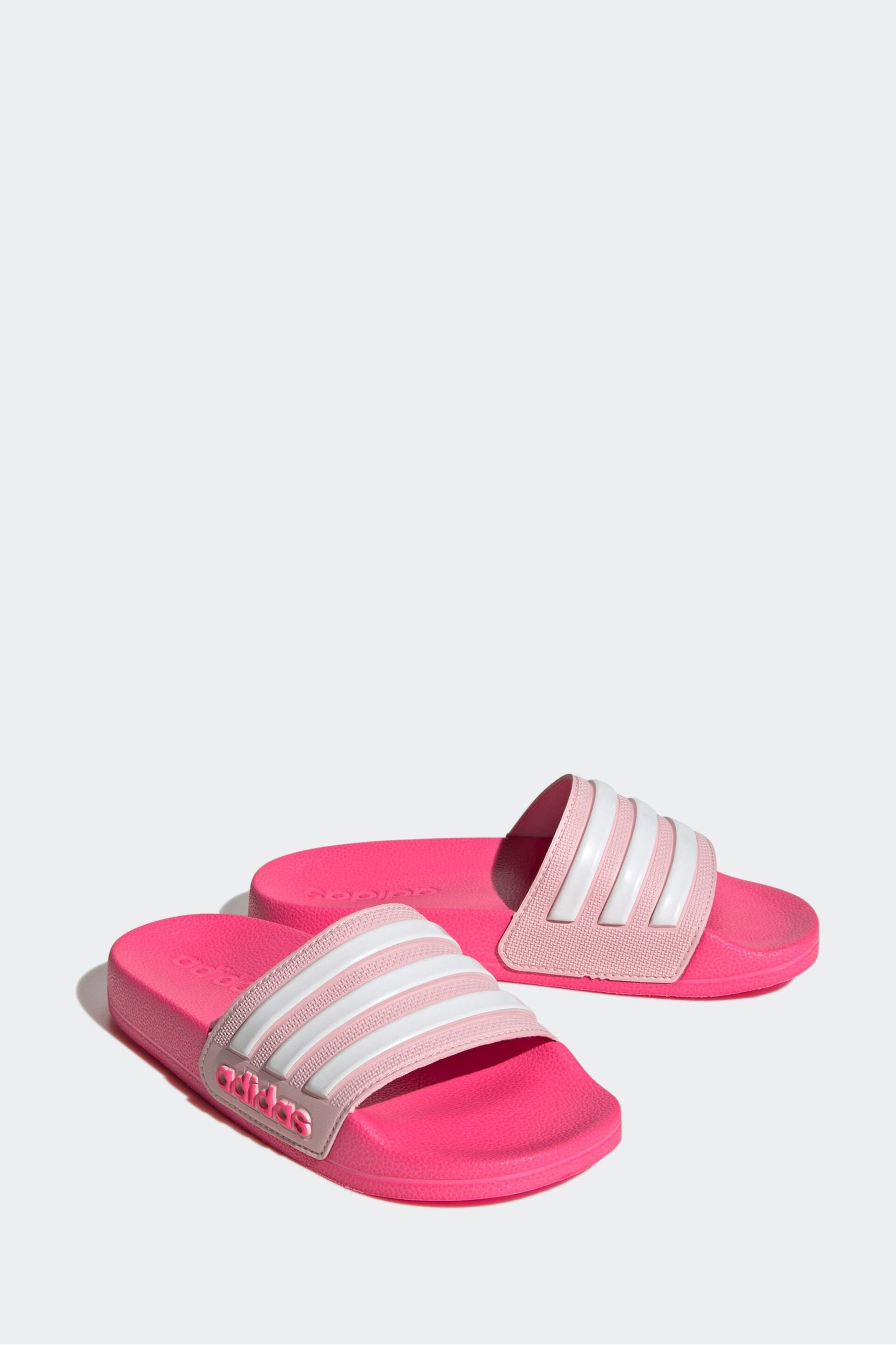 adidas Pink Kids Adilette Youth Sliders - Image 3 of 9