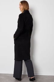 Threadbare Black Shawl Collar Tie Waist Formal Maxi Coat - Image 4 of 6