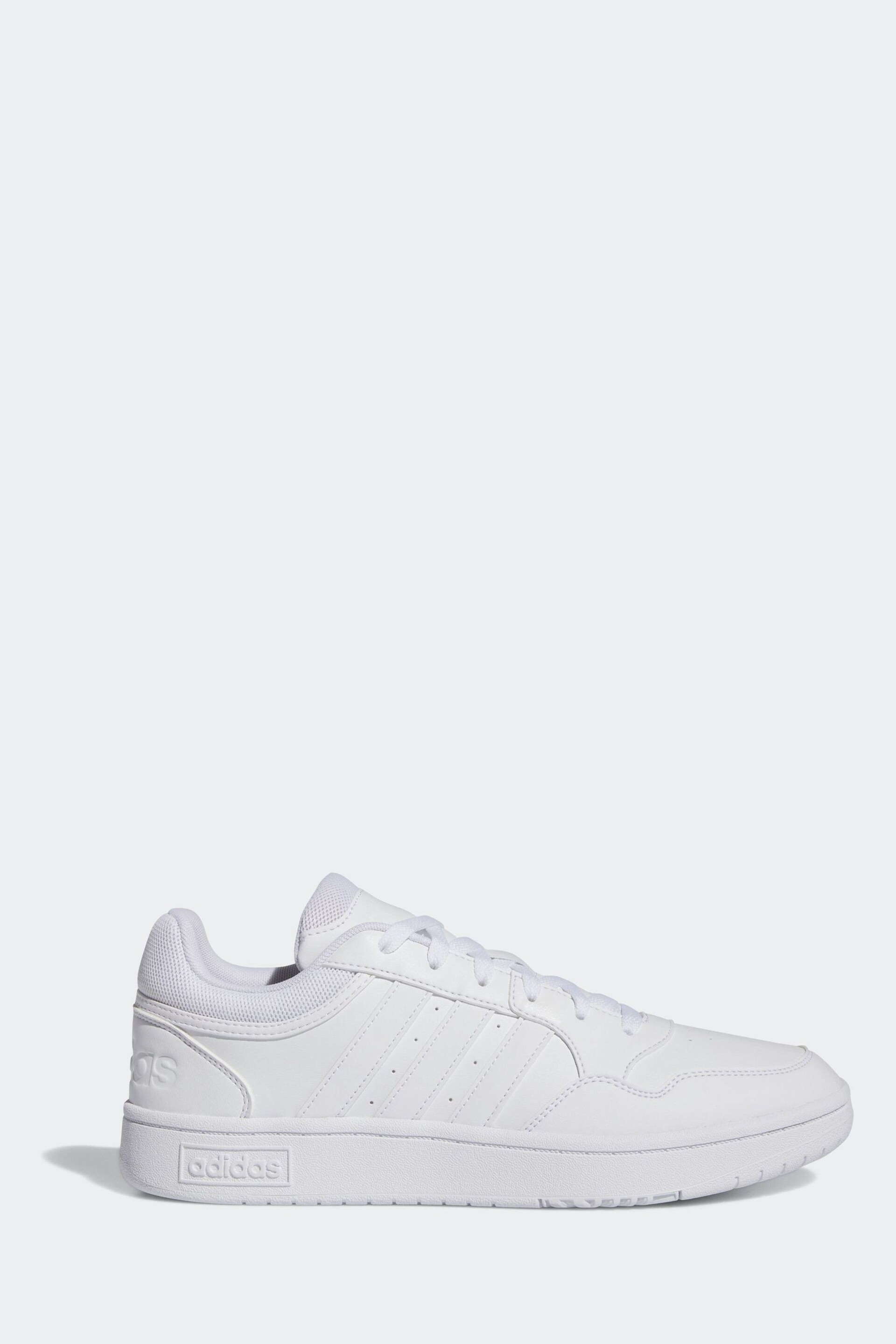 adidas White Originals Hoops 3.0 Low Classic Vintage Trainers - Image 1 of 9