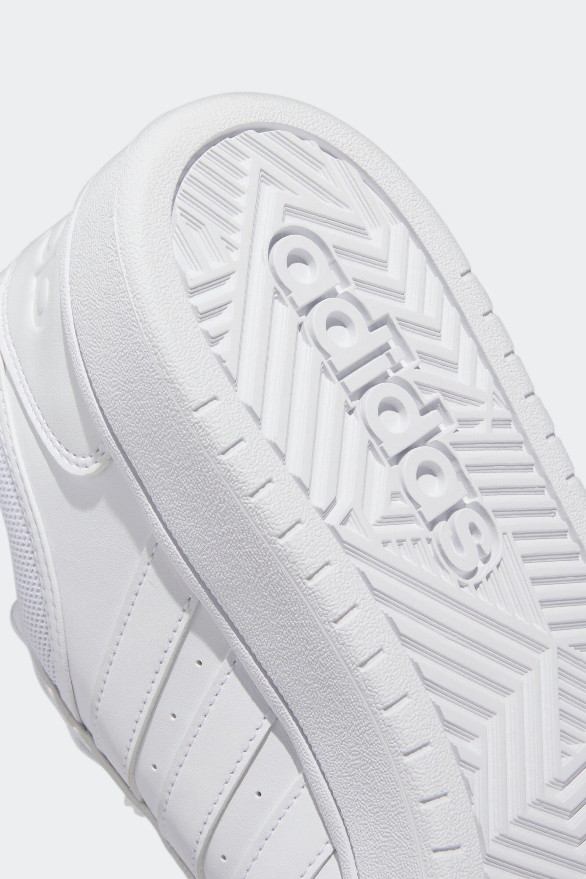 adidas White Originals Hoops 3.0 Low Classic Vintage Trainers - Image 9 of 9